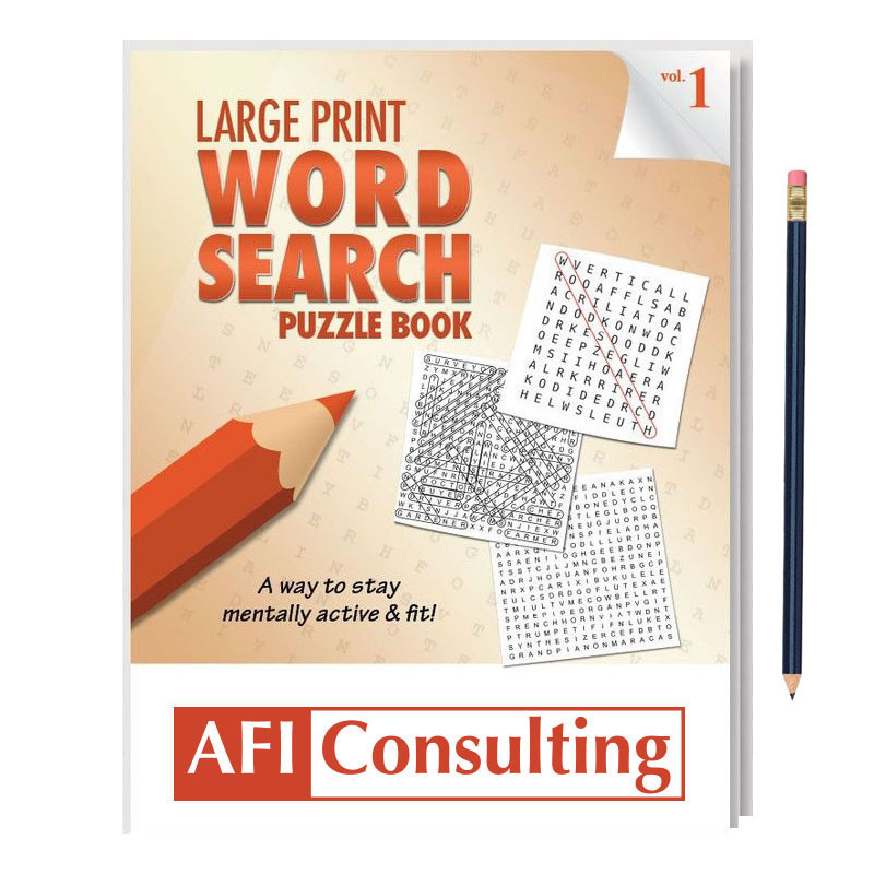 Product Photo 1 Large Print Word Search Puzzle Book with Pencil - Vol. 1