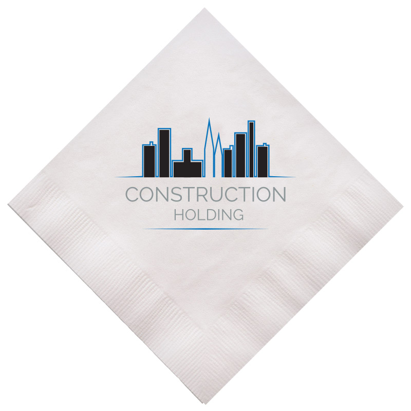 Product Photo 1 White Beverage Napkin, 3 Ply, Full Color