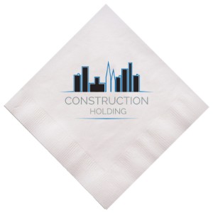 White Beverage Napkin, 3 Ply, Full Color - MA1095