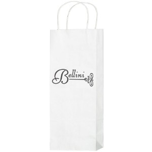 White Kraft Paper Wine Tote, 5-1/2" x 12-1/2" - AB2218