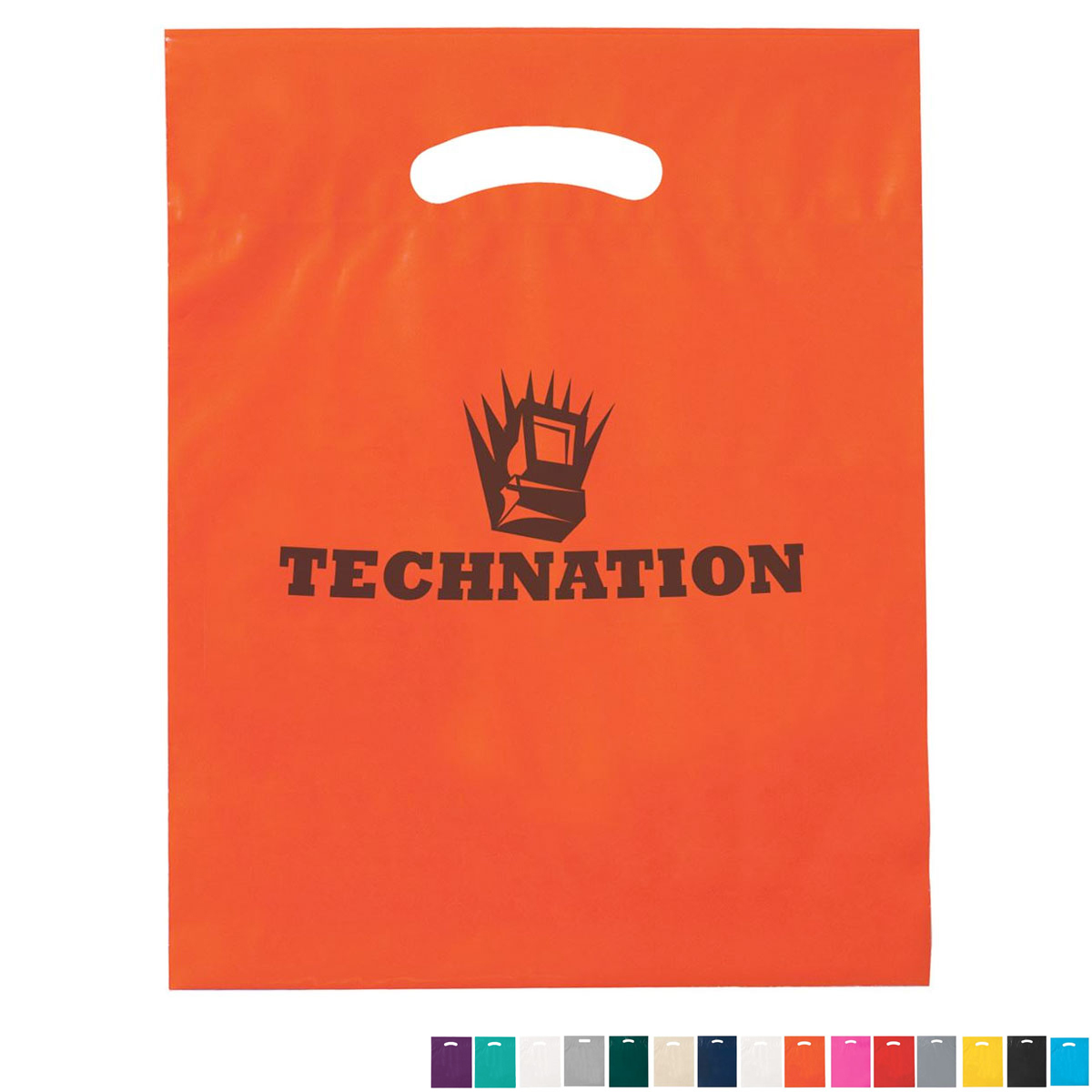 Product Photo 1 Fold-Over Reinforced Die Cut Plastic Bag, 12" x 15"