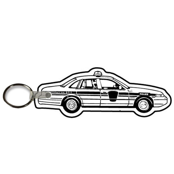 Product Photo 1 Soft Vinyl Key Tag, Police Car