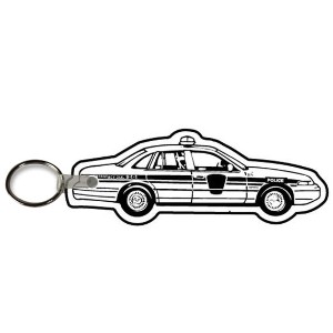 Soft Vinyl Key Tag, Police Car - TAG880
