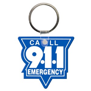 Soft Vinyl Key Tag, Call 9-1-1 - TAG911