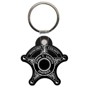 Sheriff 5 Point Badge Soft Vinyl Flexible Key Tag - TAG980