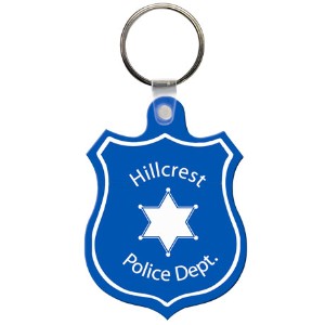 Police Shield Soft Vinyl Flexible Key Tag - TAG870