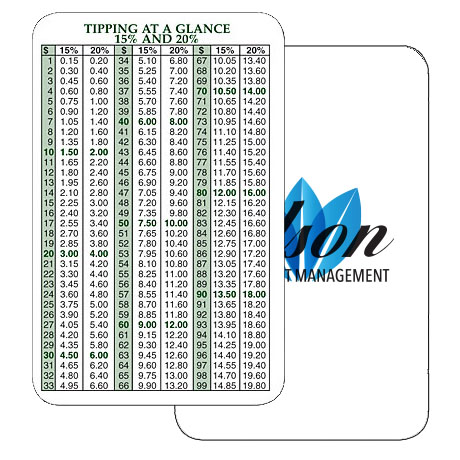 Product Photo 1 Tipping Chart Wallet Card