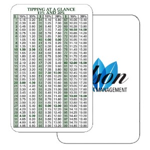 Tipping Chart Wallet Card - TD1025
