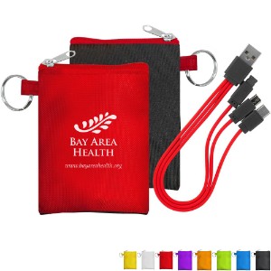 Three-in-One Charging Cable w/ Stretchy Pouch - AL1635