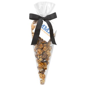 White & Dark Chocolate Swirl Popcorn Cone Gift Bag, Small - MD6420
