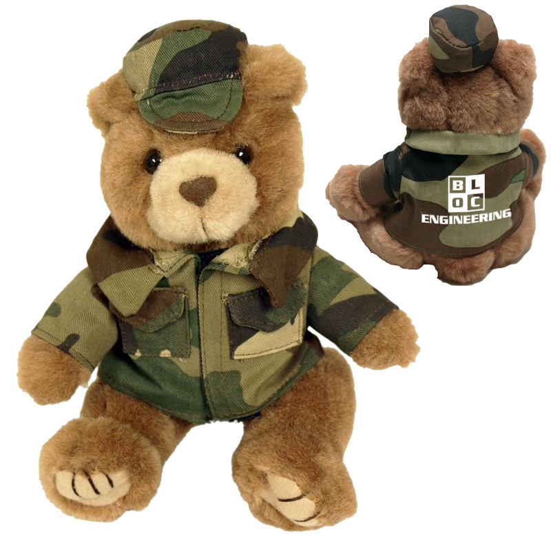 Product Photo 1 Green Camo Plush Bear, 8"