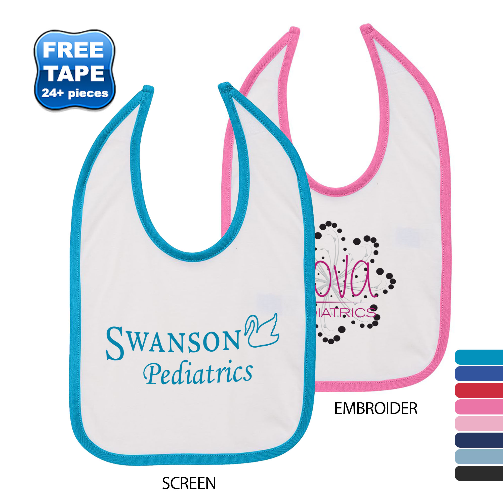 Product Photo 1 Rabbit Skins® Ringspun Cotton Jersey Contrast Color Infant Bib