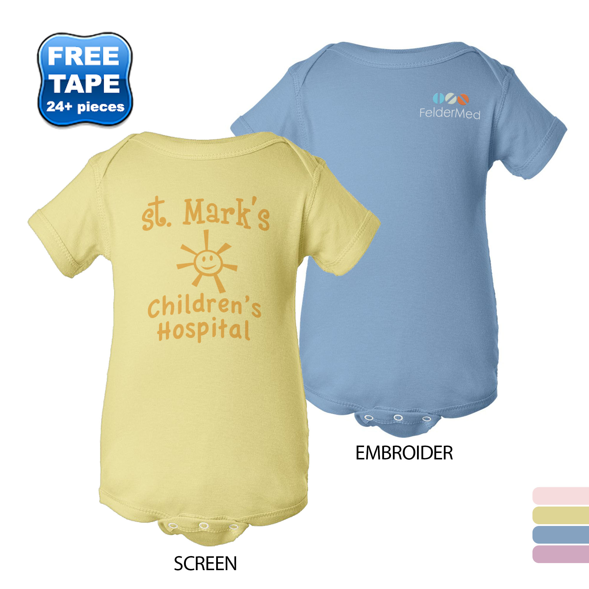 Product Photo 1 Rabbit Skins® Pastels Ringspun Cotton Lap Shoulder Infant Creeper