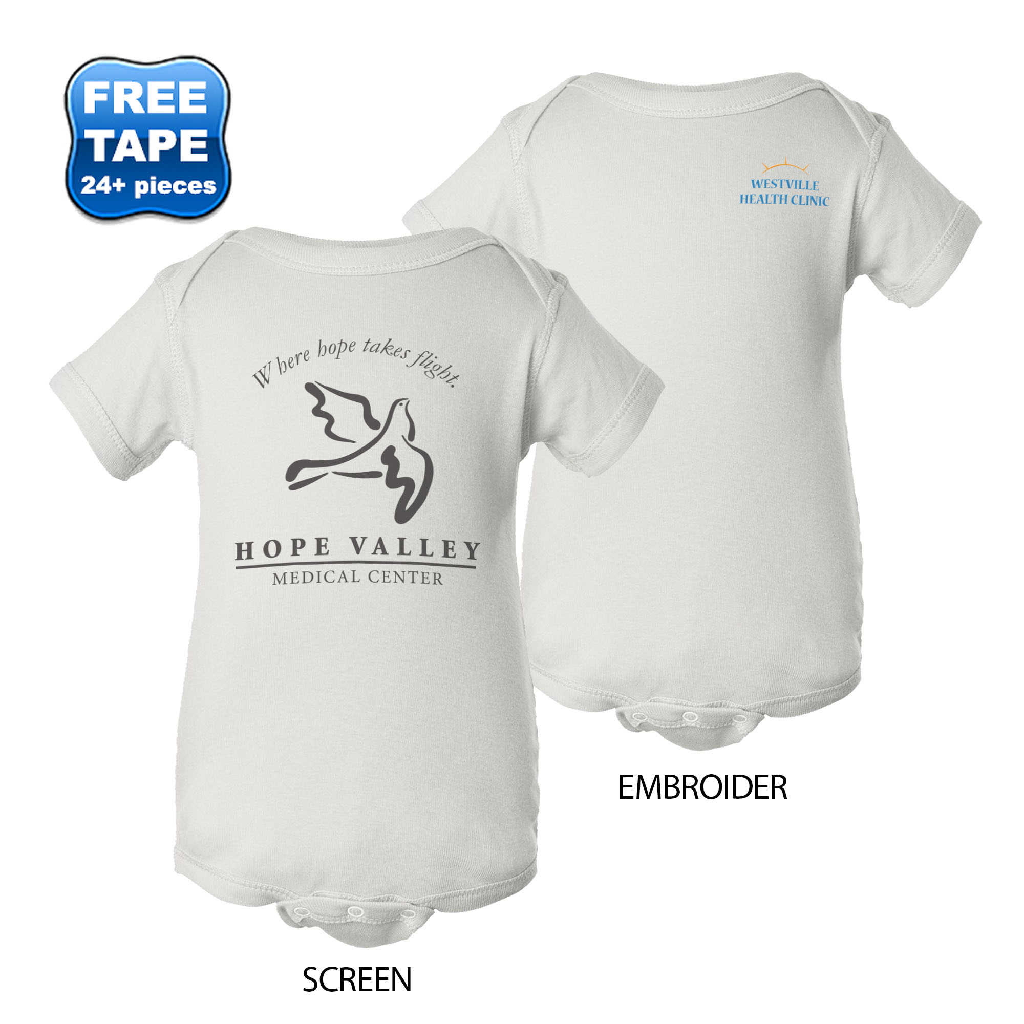 Product Photo 1 Rabbit Skins® White Ringspun Cotton Lap Shoulder Infant Creeper