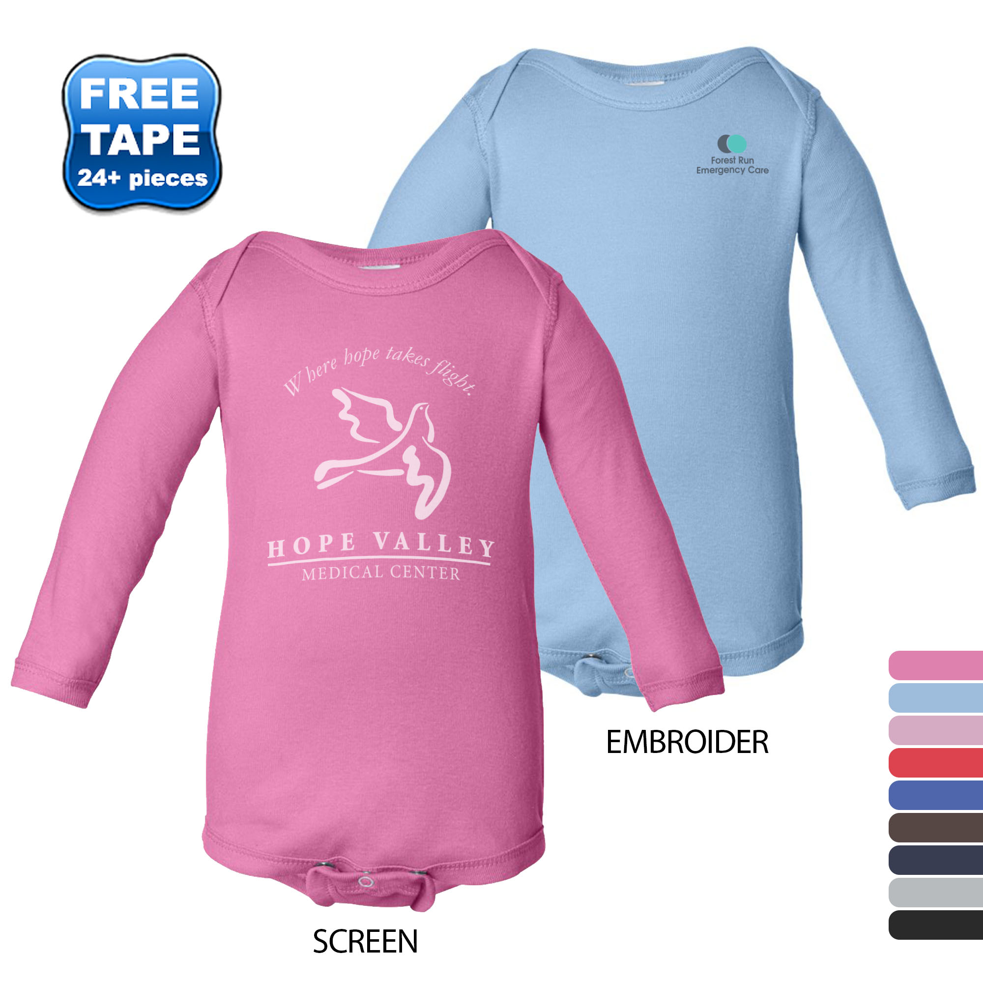 Product Photo 1 Rabbit Skins® Lap Shoulder Long Sleeve Infant Creeper, Colors