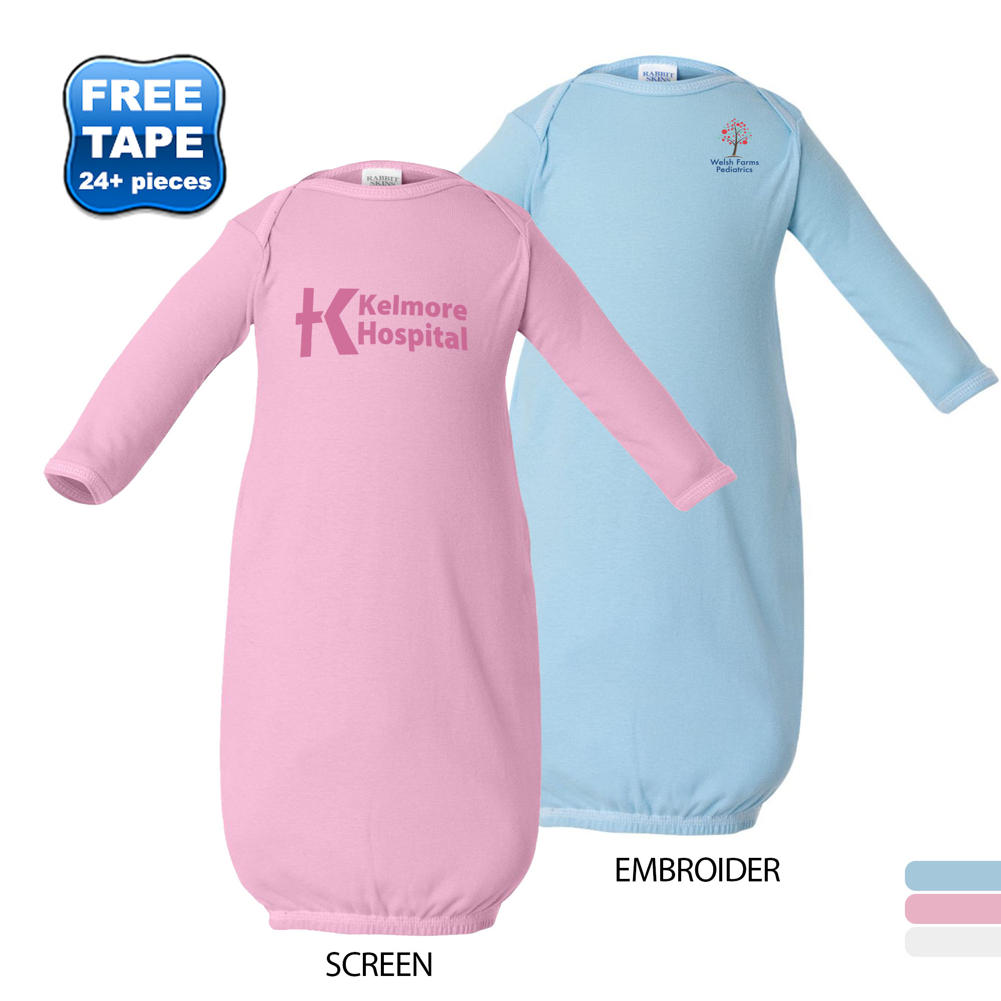 Product Photo 1 Rabbit Skins® Ringspun Cotton Infant Layette Gown