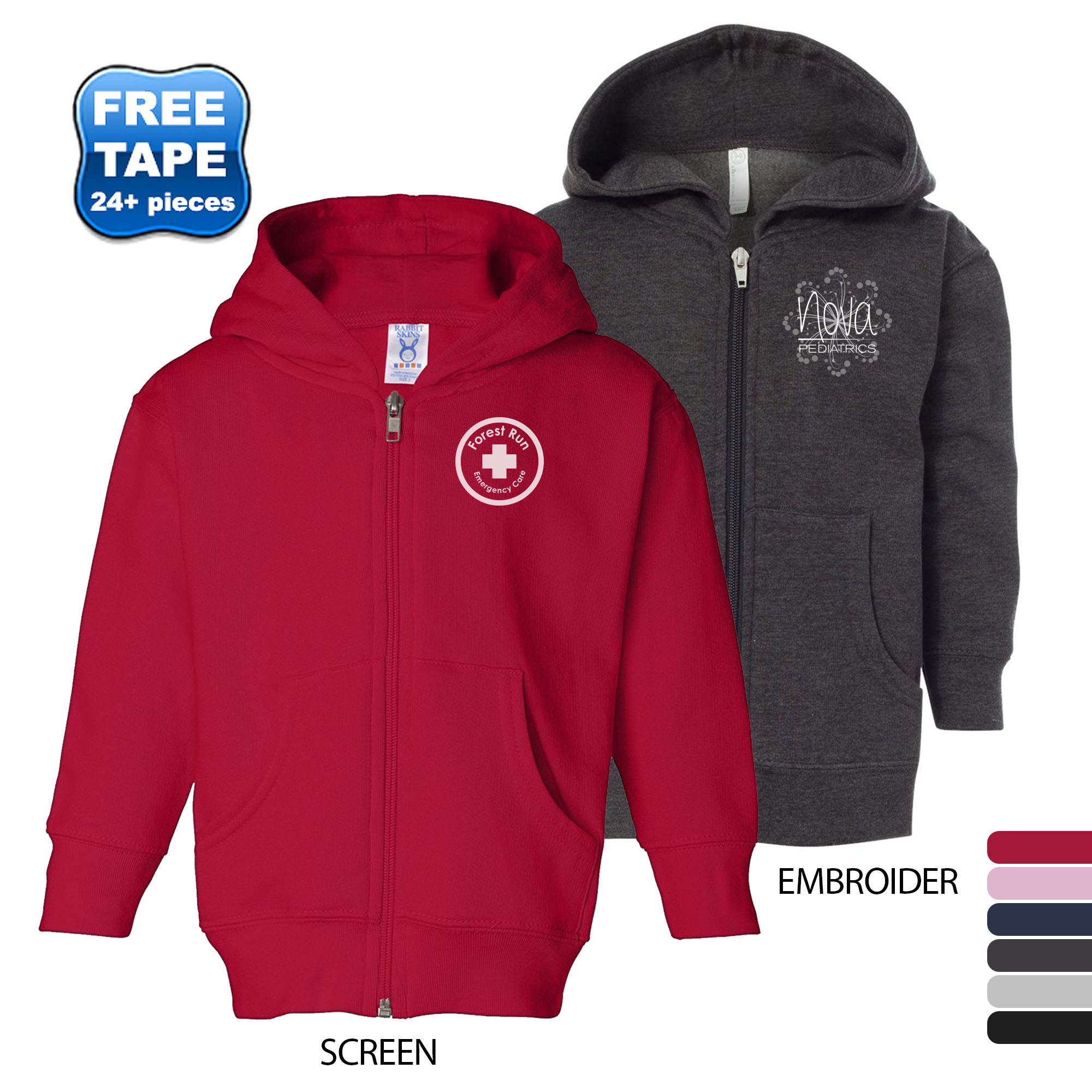 Product Photo 1 Rabbit Skins® Hooded Full-Zip Toddler Sweatshirt