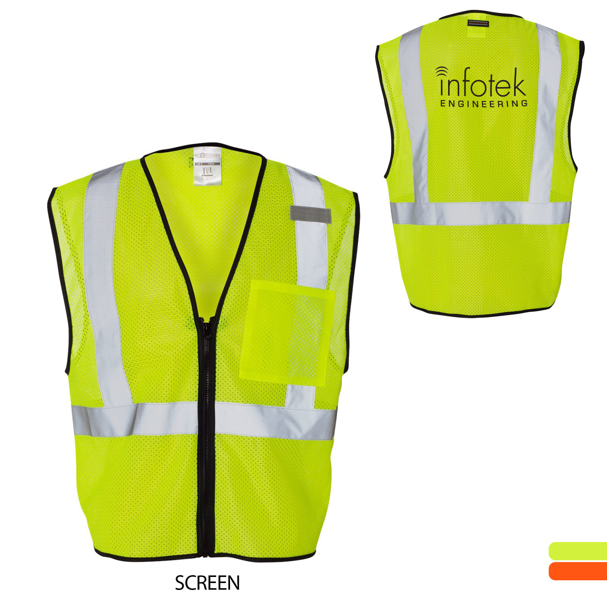 Product Photo 1 ML Kishigo® Economy Mesh Safety Vest with Zipper Closure