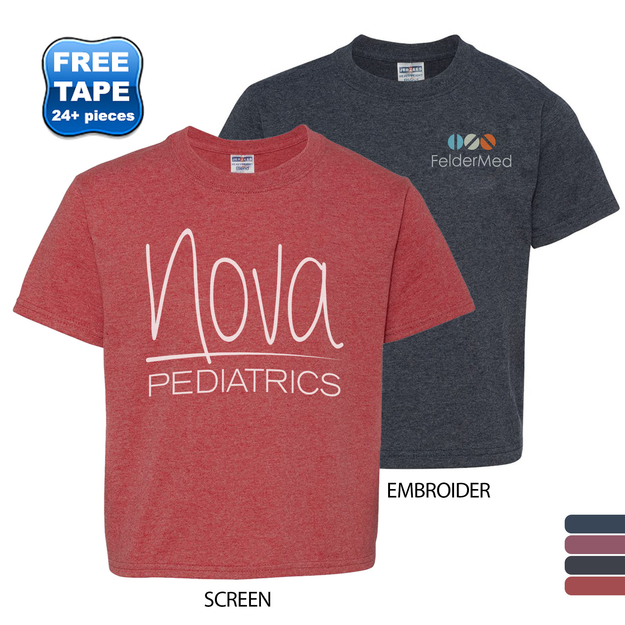 Product Photo 1 JERZEES® Dri-Power® Active 50/50 Youth Performance Tee, Vintage Heathers