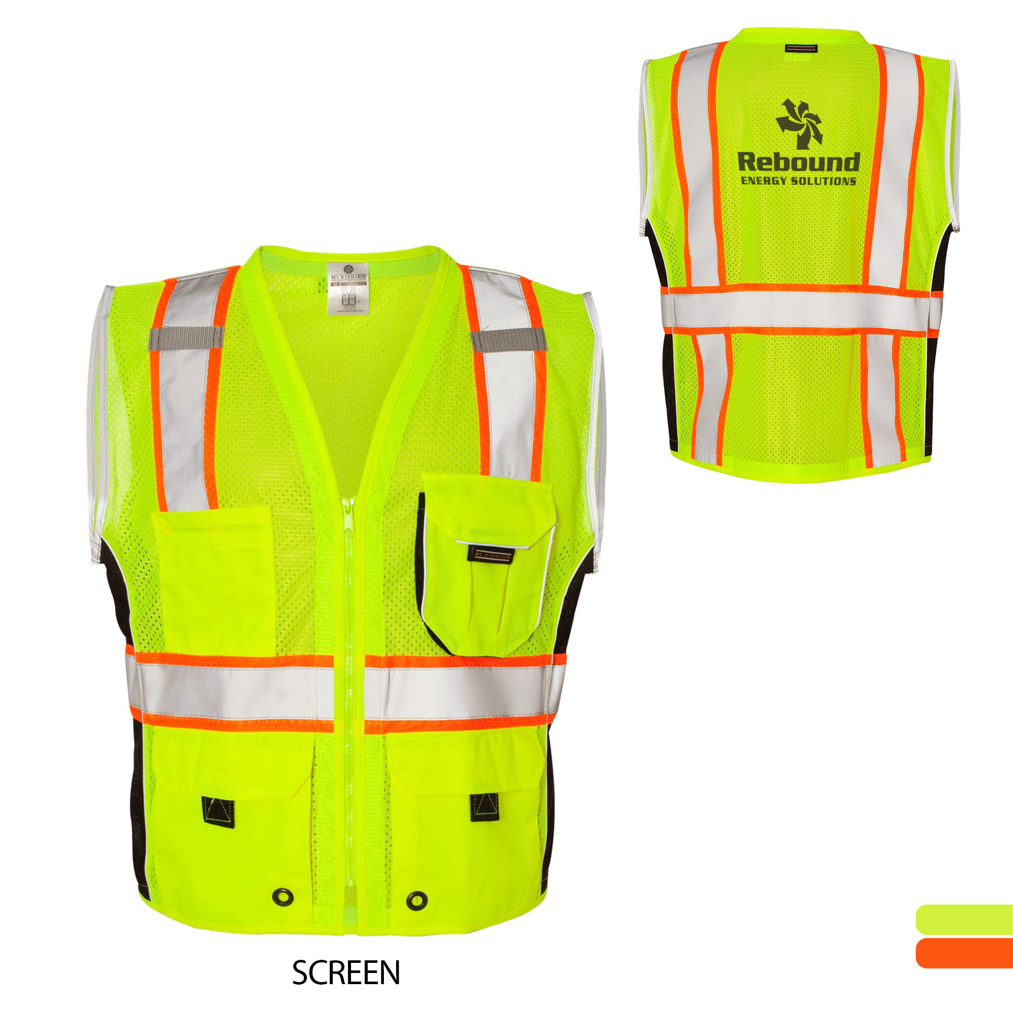 Product Photo 1 ML Kishigo® Black Series Heavy Duty Safety Vest