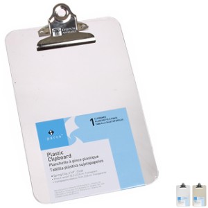Clear Plastic Clipboard, 6" x 9" - LE1590