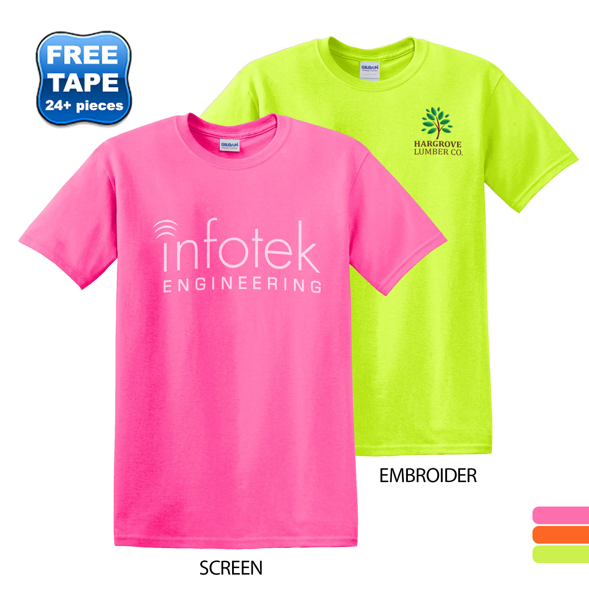 Product Photo 1 Gildan® Heavy Cotton™ 50/50 Men's Tee, Safety Colors