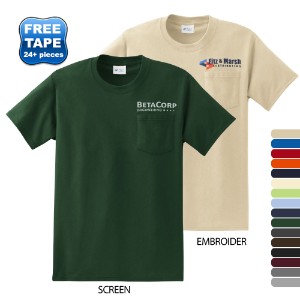 Port & Company® Essential Heavyweight 100% Cotton Men's Pocket Tee - WJ2347