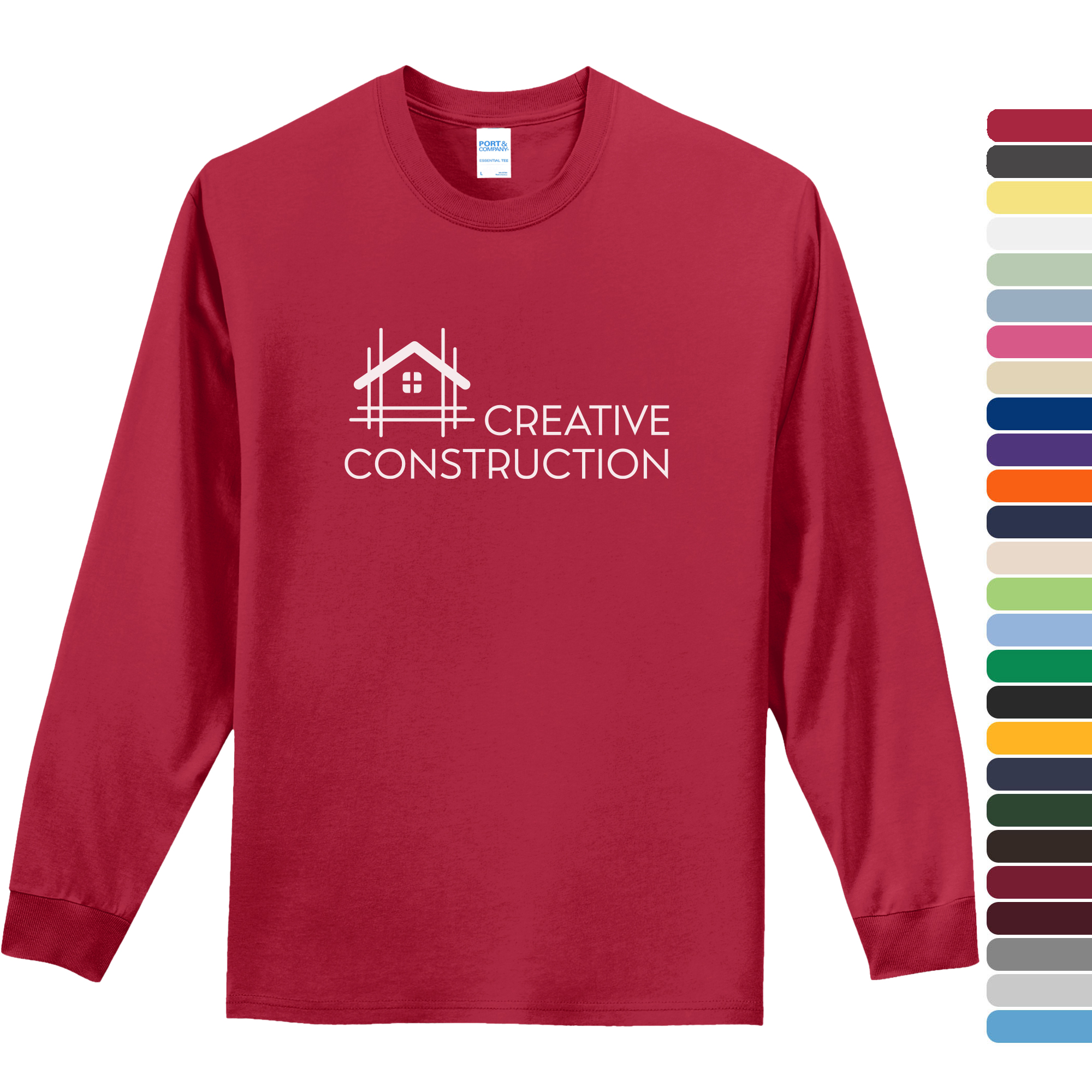 Product Photo 1 Port & Company® Essential Heavyweight 100% Cotton Unisex Long Sleeve Tee