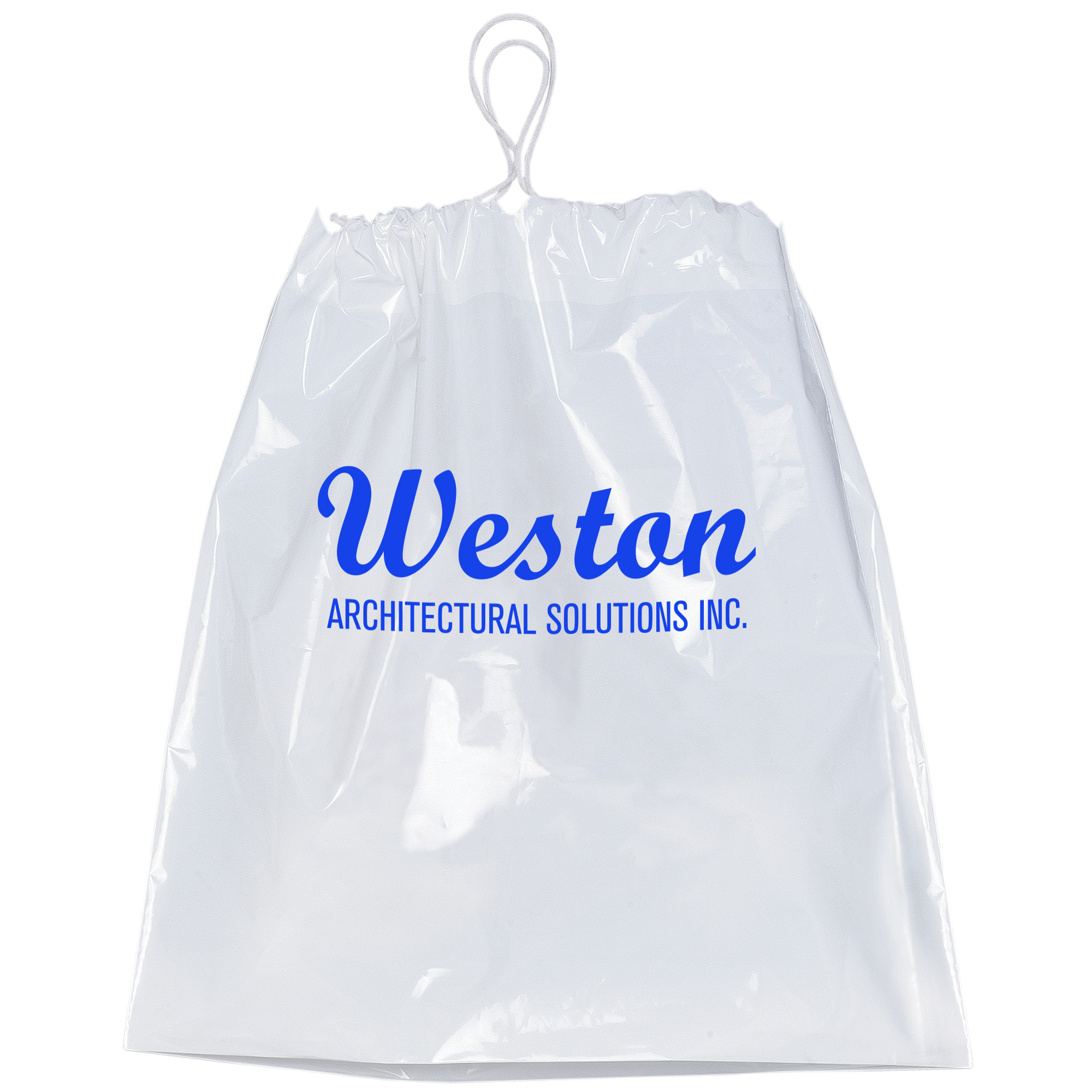 Product Photo 1 Cotton Drawstring Plastic Bag with Gusset, 16" x 18"