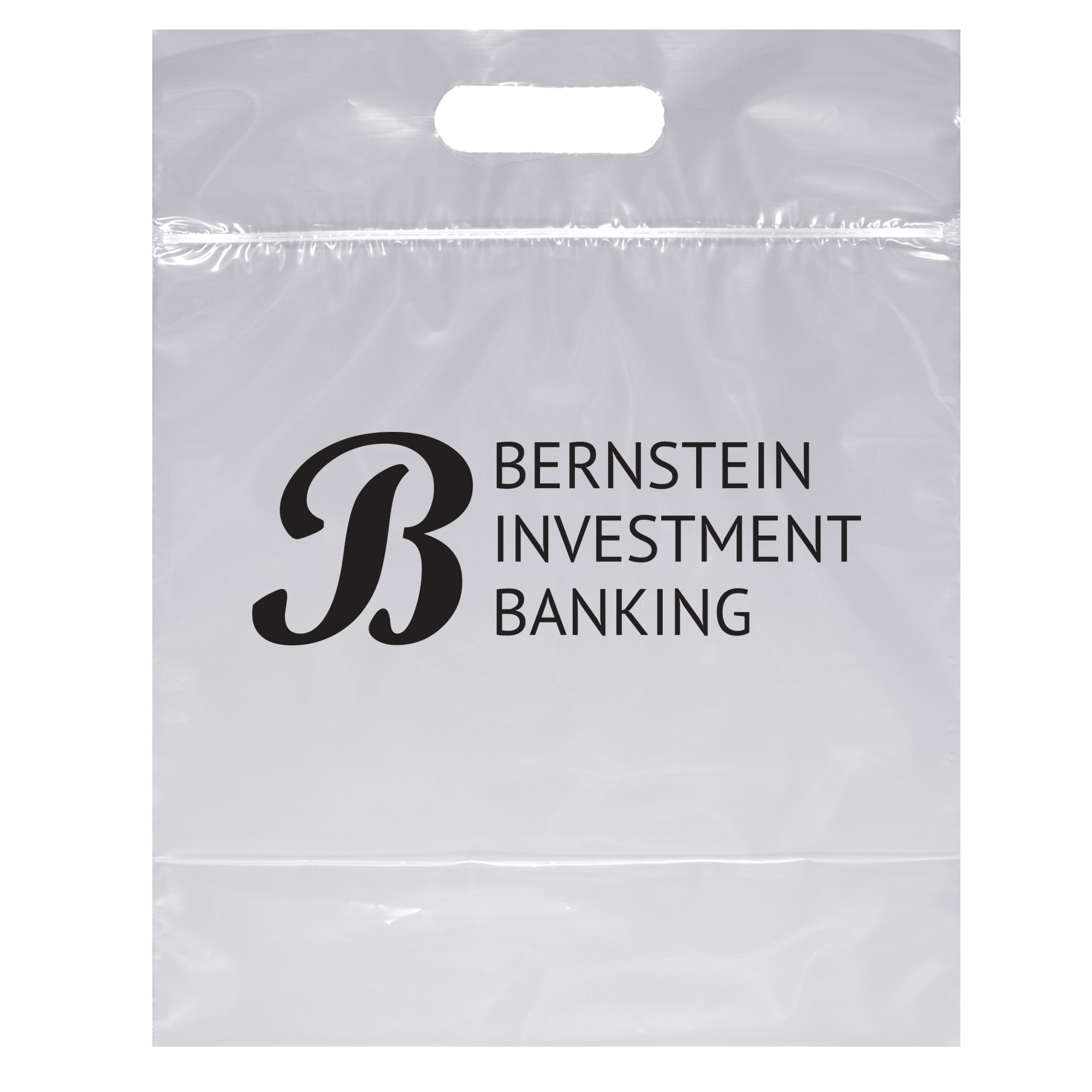 Product Photo 1 Zip Closure Die Cut Handle Plastic Bag, 12" x 12"