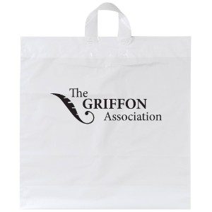 White Plastic Grab Bag with Loop Handles, 20" x 20" - BA2147