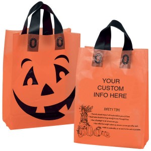 Halloween Orange Frosted Pumpkin Shopper, 10" x 13" - BA2154
