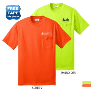 Port & Company® 50/50 Cotton/Poly Men's Pocket Tee, Safety Colors - WG2924