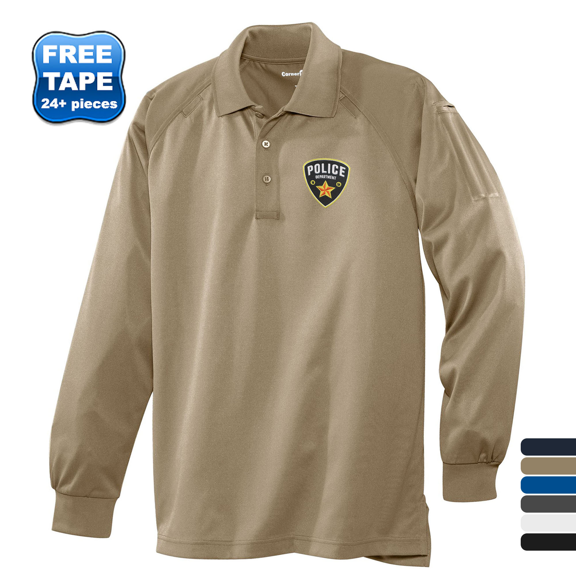Product Photo 1 CornerStone® Select Snag-Proof Tactical Men's Performance Long Sleeve Polo