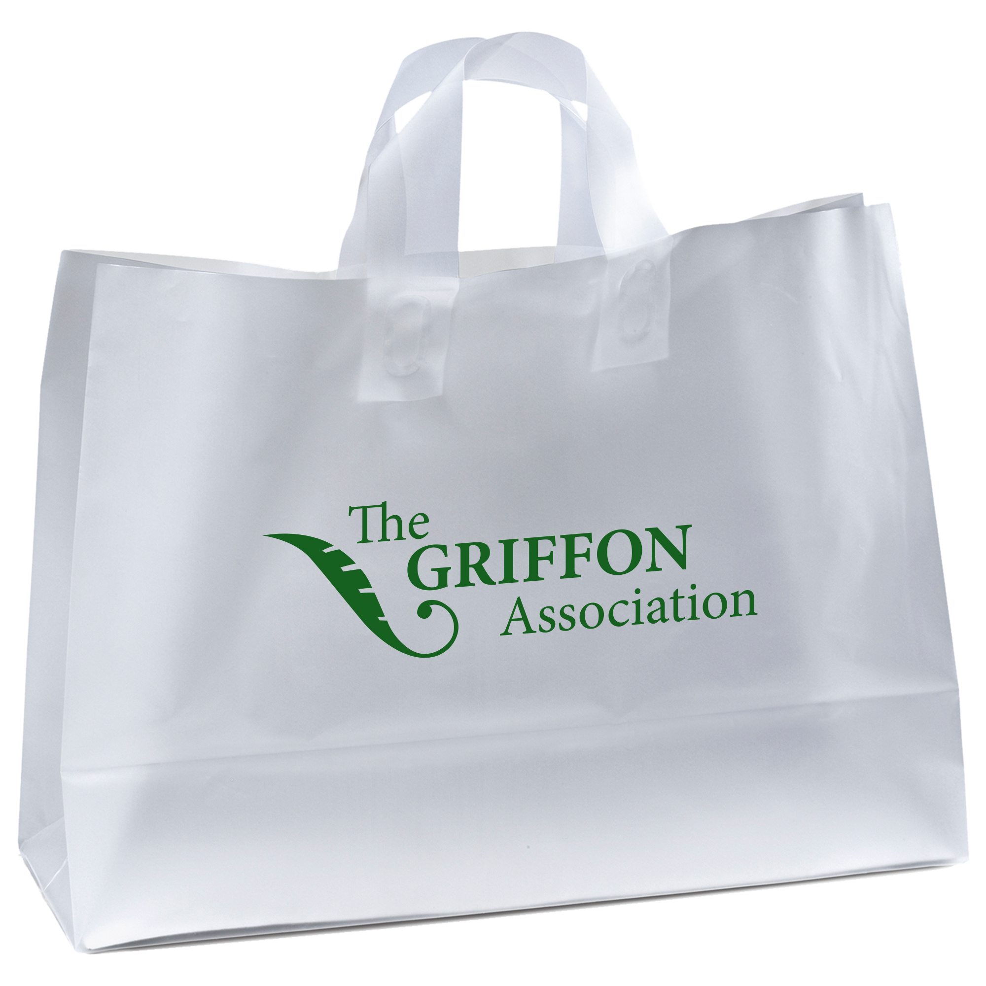 Product Photo 1 Clear Frosted Loop Handle Bag, 16" x 12"