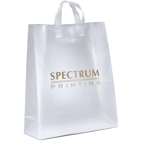 Product Photo 1 Clear Frosted Loop Handle Shopper, 16" x 19"