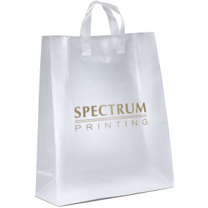 Clear Frosted Loop Handle Shopper, 16" x 19" - BA2160