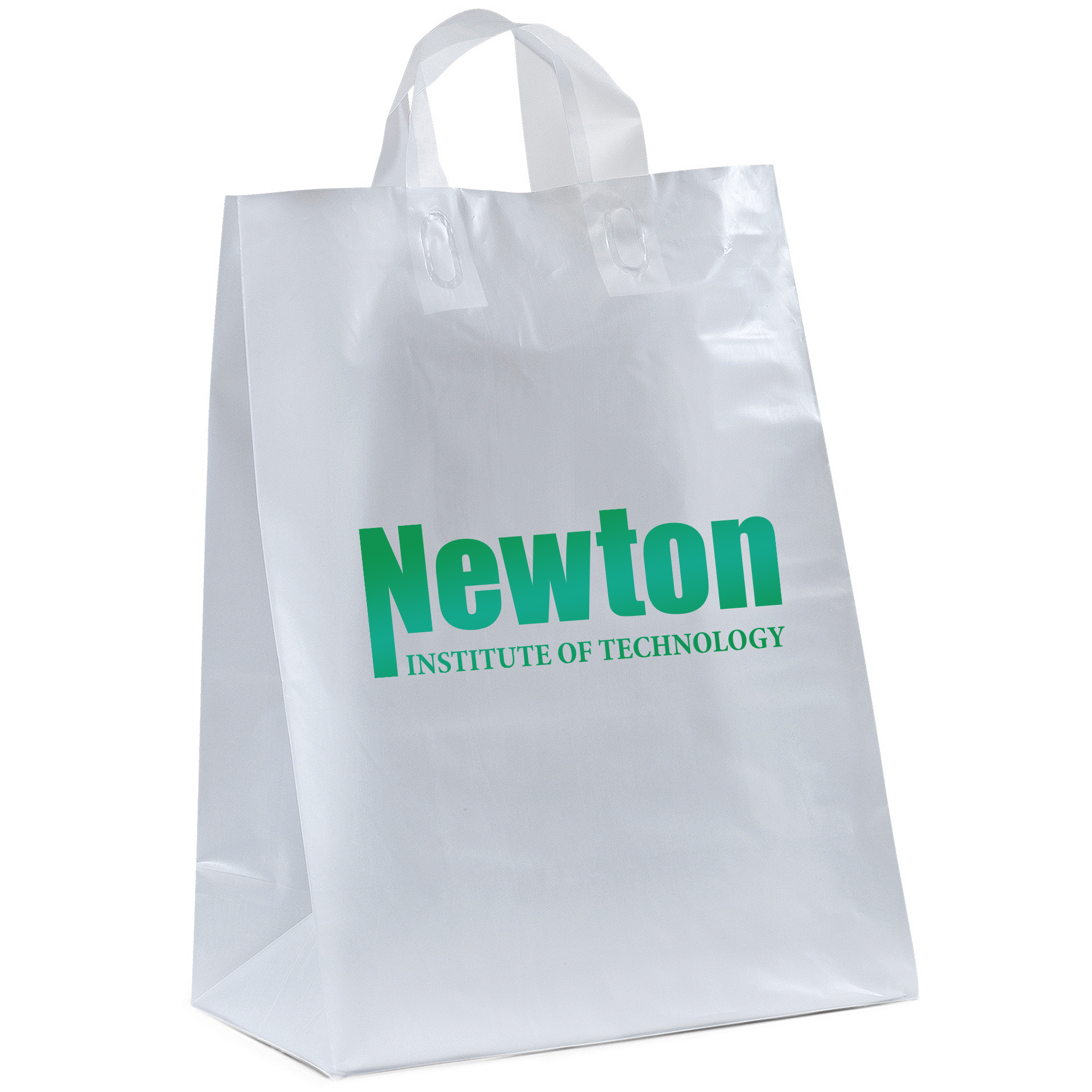 Product Photo 1 Clear Frosted Loop Handle Shopper, 13" x 17"