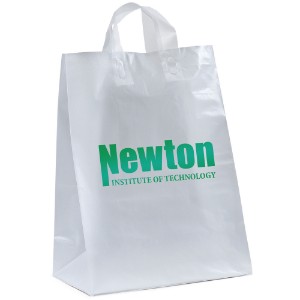 Clear Frosted Loop Handle Shopper, 13" x 17" - BA2162