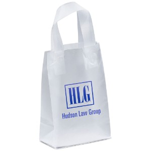 Clear Frosted Loop Handle Shopper, 5" x 8" - BA2163