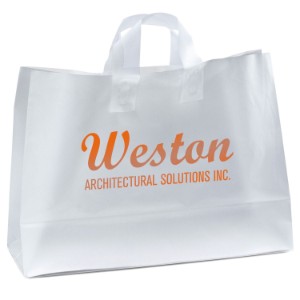 Frosted Loop Handle Shopper, 16" x 12" - BA2164