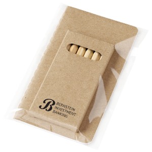 Eco Mini Notebook and 6-Color Pencil Set, 3" x 5" - JN3015