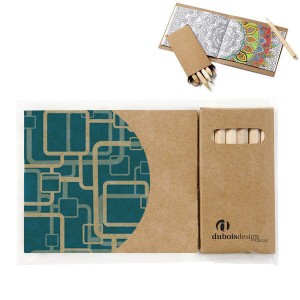 Custom Cover Adult Coloring Book & 6-Color Pencil Set To-Go - JN3021