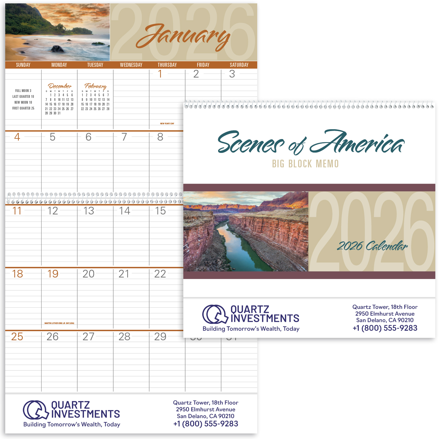 Product Photo 1 Scenes of America Big Block Memo Calendar