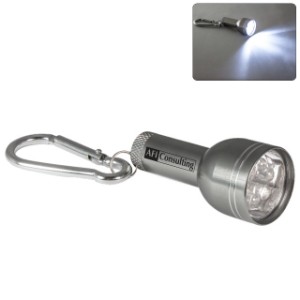 Flashlight w/Metal Carabiner and 6 LEDs - MY4009