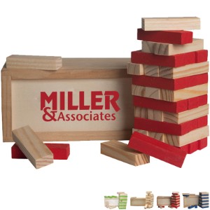 Colored Block Wooden Tower Puzzle - AF1050