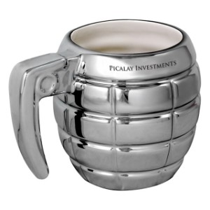 Silver Ceramic Grenade Mug - MY4053