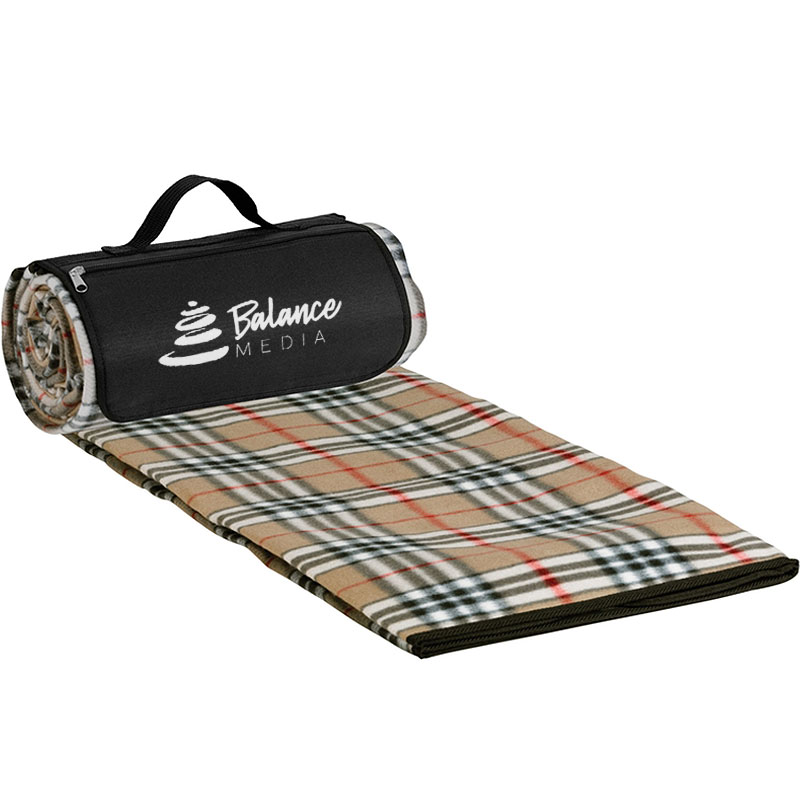 Product Photo 1 Roll-Up Picnic Blanket, Tartain Plaid, 59" x 53"