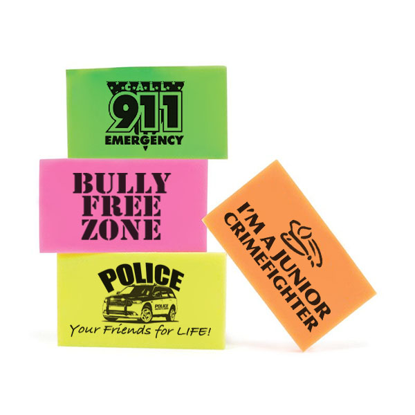 Product Photo 1 Neon Safety Message Erasers, Stock