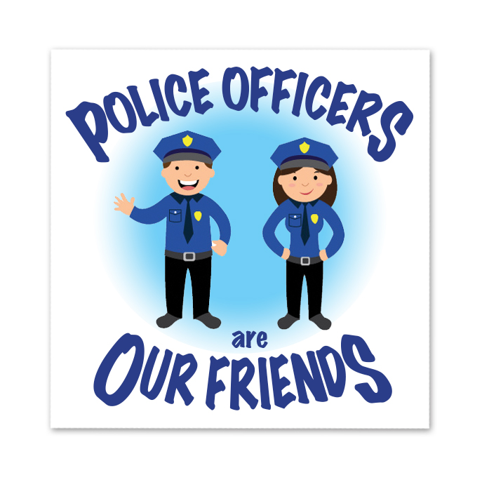Product Photo 1 Police Officers Are Our Friends Temporary Tattoo, Stock